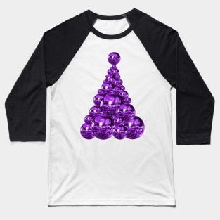 1970's Purple Disco Christmas Tree Baseball T-Shirt